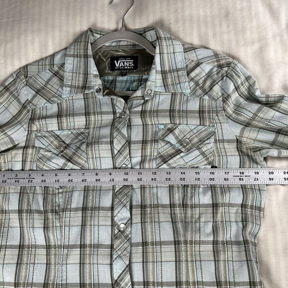 Vans Off The Wall Shirt Women’s Sz L Plaid Boho Cottagecore Cowgirl - Picture 6 of 8